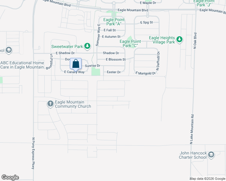 map of restaurants, bars, coffee shops, grocery stores, and more near 2088 E Chickadee Drive in Eagle Mountain