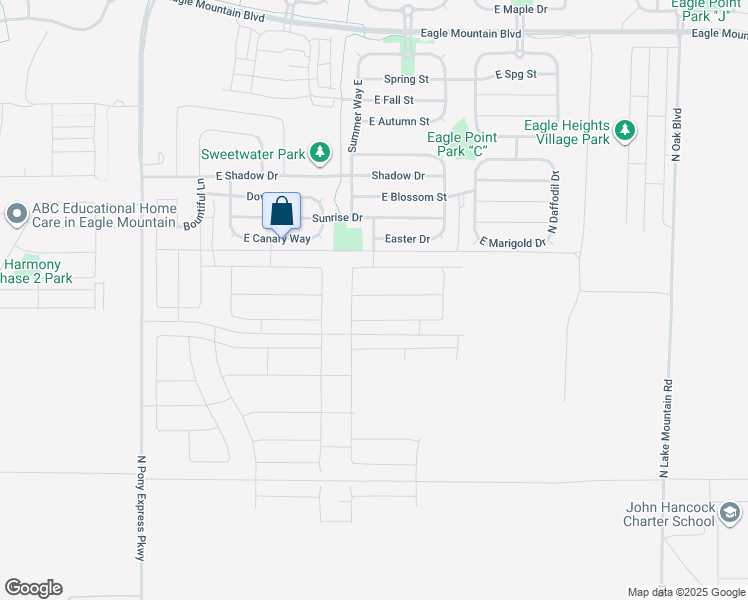 map of restaurants, bars, coffee shops, grocery stores, and more near 2016 E Chickadee Drive in Eagle Mountain