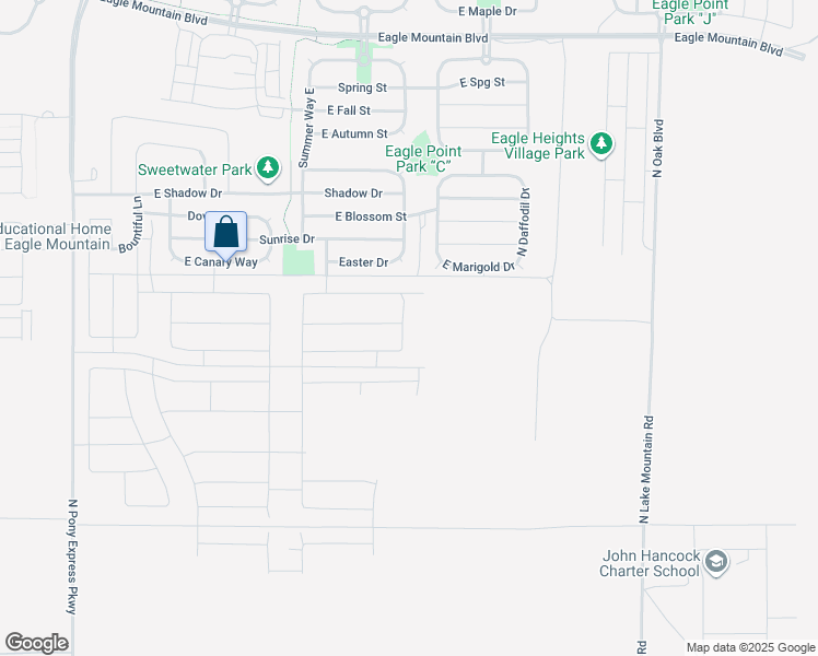 map of restaurants, bars, coffee shops, grocery stores, and more near 3402 Blackbird Drive in Eagle Mountain