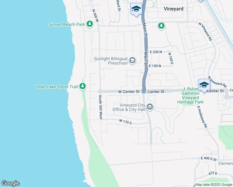 map of restaurants, bars, coffee shops, grocery stores, and more near 162 West Hackberry Road in Vineyard