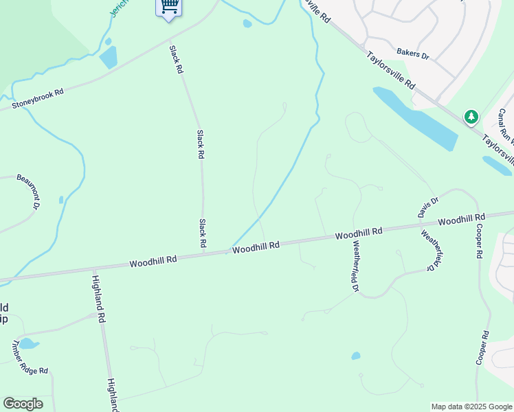 map of restaurants, bars, coffee shops, grocery stores, and more near 14 Old Cabin Road in Newtown