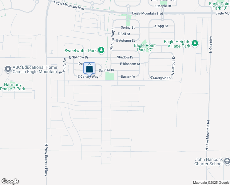 map of restaurants, bars, coffee shops, grocery stores, and more near 1989 Chickadee Drive in Eagle Mountain
