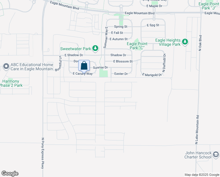 map of restaurants, bars, coffee shops, grocery stores, and more near 2007 Chickadee Drive in Eagle Mountain