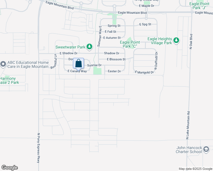 map of restaurants, bars, coffee shops, grocery stores, and more near 2031 E Chickadee Drive in Eagle Mountain