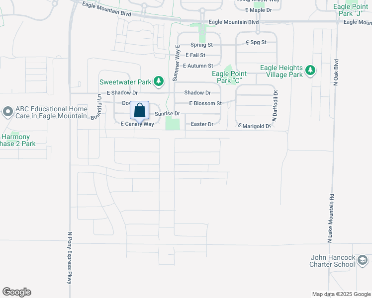 map of restaurants, bars, coffee shops, grocery stores, and more near 2019 E Chickadee Drive in Eagle Mountain