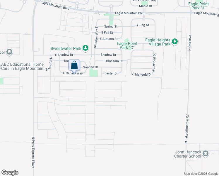 map of restaurants, bars, coffee shops, grocery stores, and more near 2079 E Chickadee Drive in Eagle Mountain