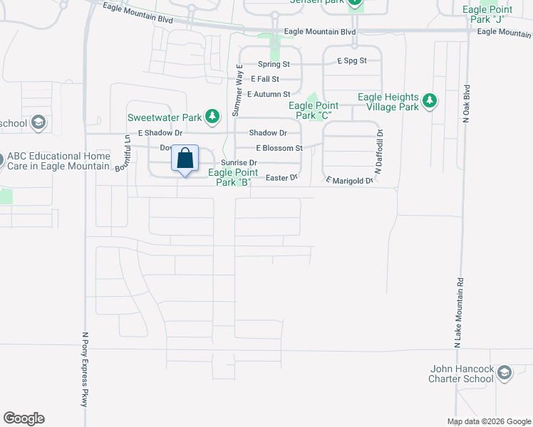 map of restaurants, bars, coffee shops, grocery stores, and more near 2067 E Chickadee Drive in Eagle Mountain