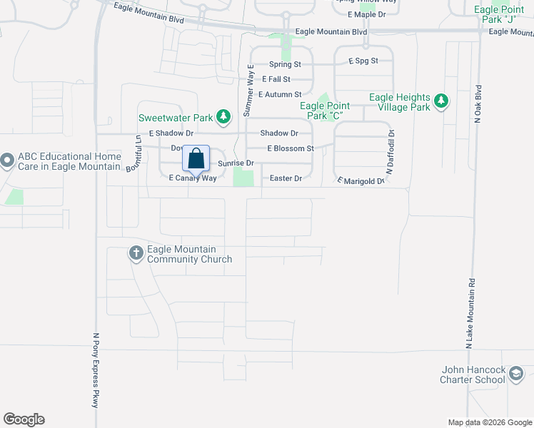 map of restaurants, bars, coffee shops, grocery stores, and more near 2031 E Chickadee Drive in Eagle Mountain