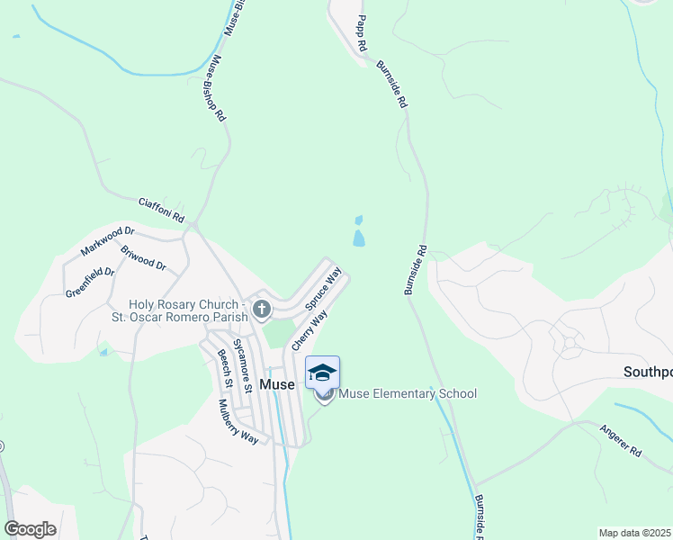 map of restaurants, bars, coffee shops, grocery stores, and more near 87 89 Maple in Muse