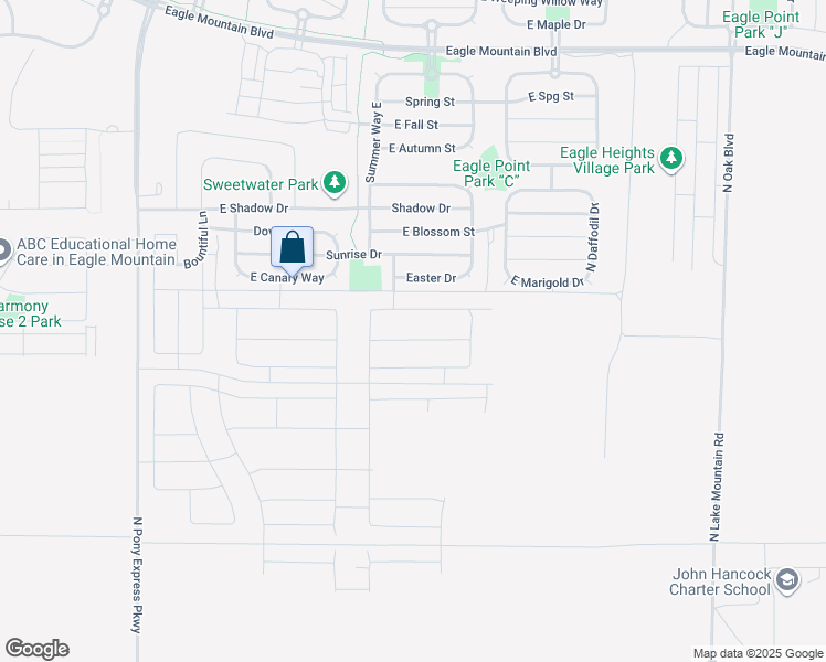 map of restaurants, bars, coffee shops, grocery stores, and more near 2055 E Chickadee Drive in Eagle Mountain