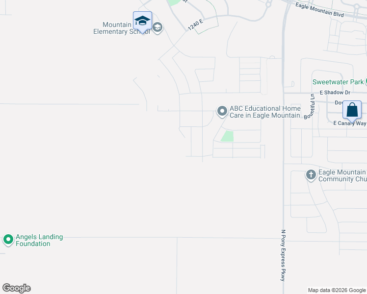 map of restaurants, bars, coffee shops, grocery stores, and more near 3434 North Browning Street in Eagle Mountain