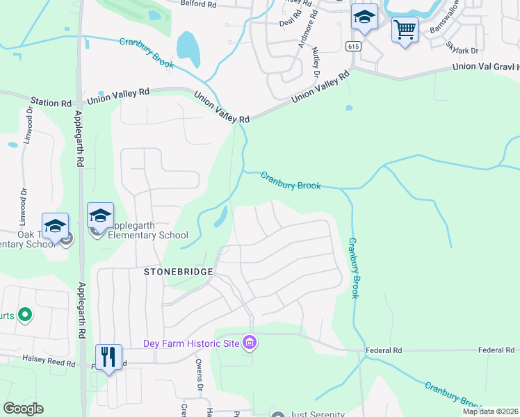 map of restaurants, bars, coffee shops, grocery stores, and more near 14 Phoenix Road in Monroe Township