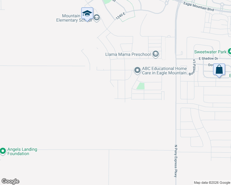 map of restaurants, bars, coffee shops, grocery stores, and more near 3399 Gina Street in Eagle Mountain