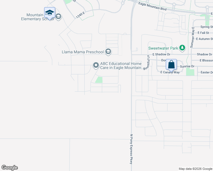map of restaurants, bars, coffee shops, grocery stores, and more near 1285 Goldie Lou Lane in Eagle Mountain
