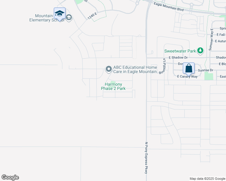 map of restaurants, bars, coffee shops, grocery stores, and more near 1243 Goldie Lou Lane in Eagle Mountain