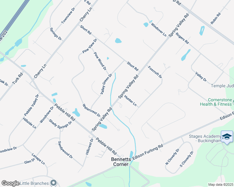 map of restaurants, bars, coffee shops, grocery stores, and more near 814 Spring Valley Road in Doylestown