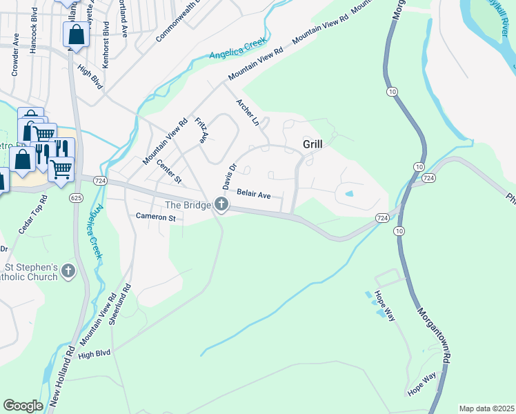 map of restaurants, bars, coffee shops, grocery stores, and more near 925 Philadelphia Avenue in Reading