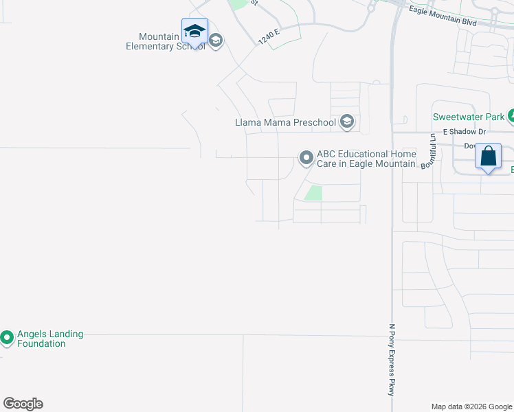 map of restaurants, bars, coffee shops, grocery stores, and more near 3407 Gina Street in Eagle Mountain