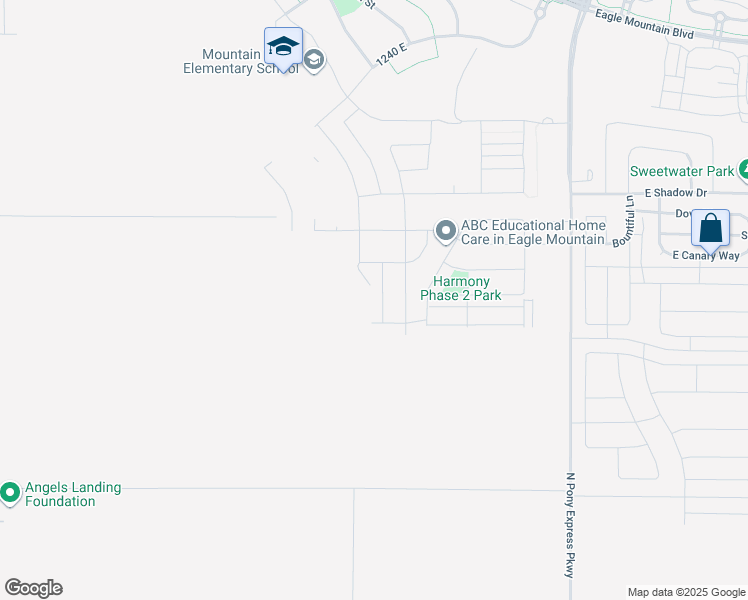 map of restaurants, bars, coffee shops, grocery stores, and more near 3413 Gina Street in Eagle Mountain