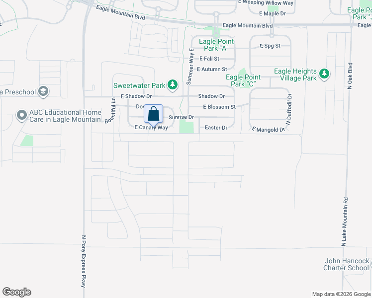 map of restaurants, bars, coffee shops, grocery stores, and more near 3441 Gray Wolf Lane in Eagle Mountain