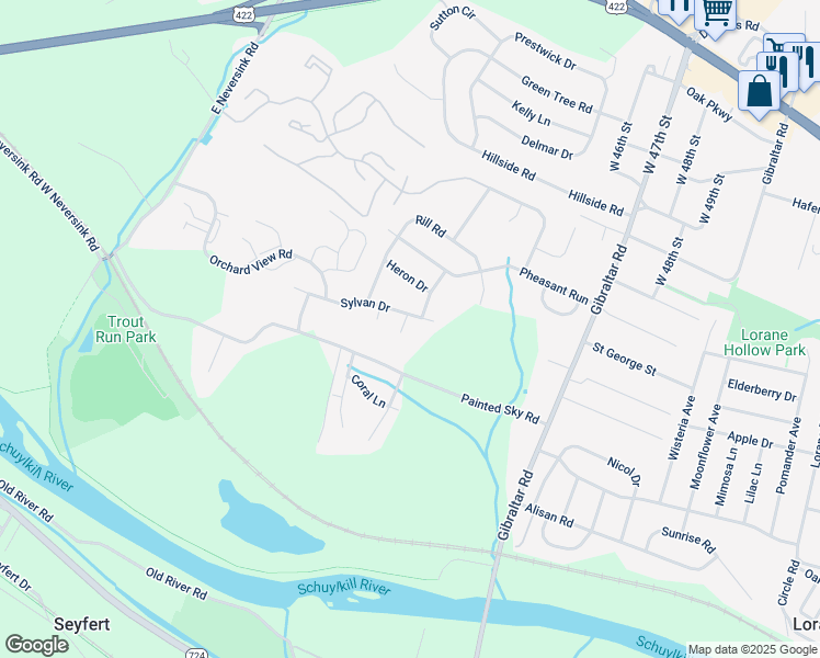map of restaurants, bars, coffee shops, grocery stores, and more near 1 Ravens Court in Reading