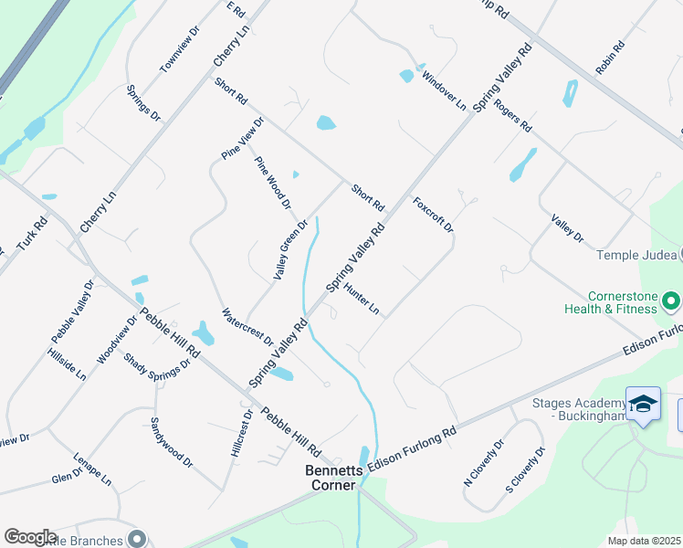 map of restaurants, bars, coffee shops, grocery stores, and more near 800 Spring Valley Road in Doylestown
