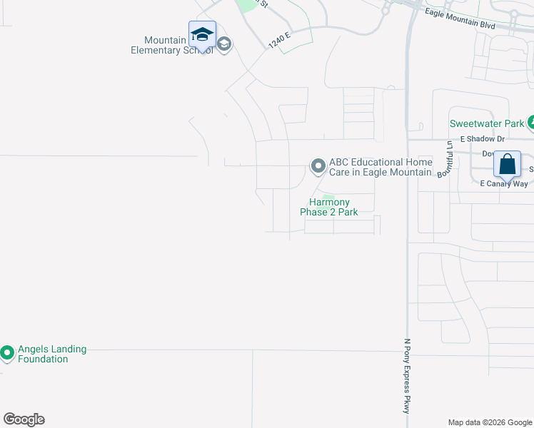 map of restaurants, bars, coffee shops, grocery stores, and more near 3423 Gina Street in Eagle Mountain