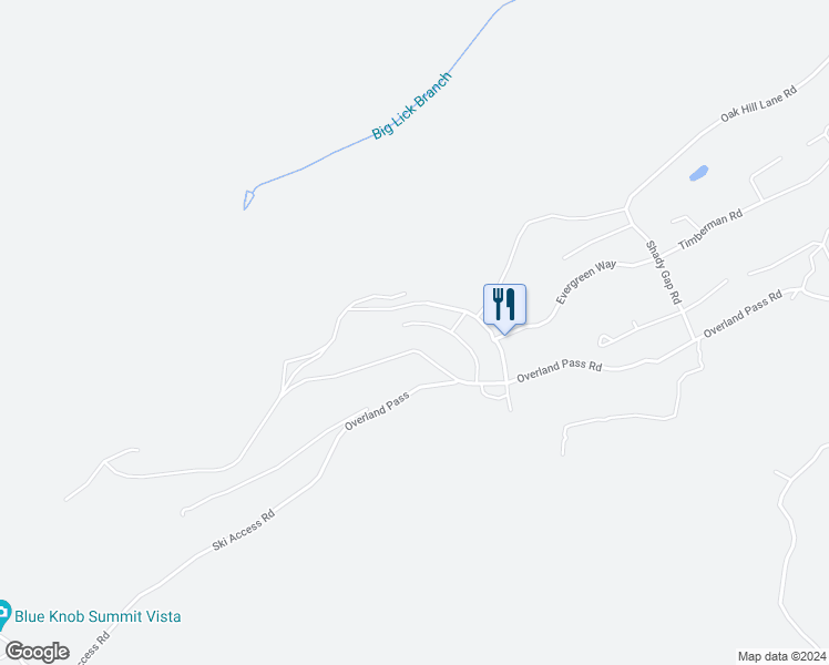 map of restaurants, bars, coffee shops, grocery stores, and more near 203 East Valley Point Lane in Claysburg