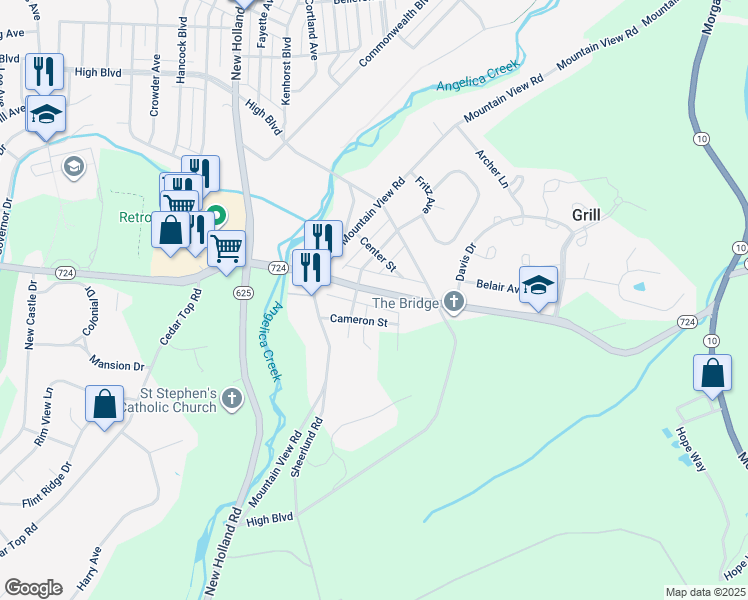 map of restaurants, bars, coffee shops, grocery stores, and more near 808 Philadelphia Avenue in Reading