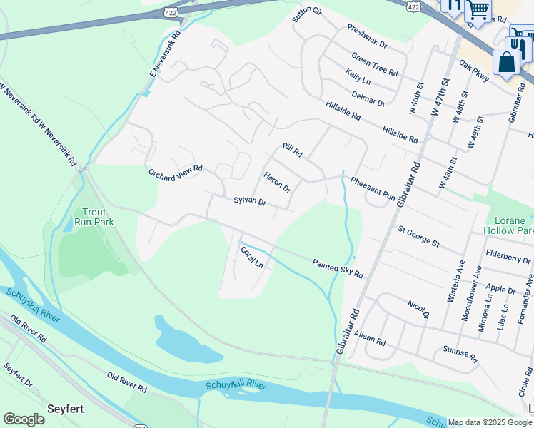 map of restaurants, bars, coffee shops, grocery stores, and more near 4 Ravens Court in Reading