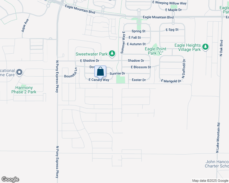 map of restaurants, bars, coffee shops, grocery stores, and more near 3452 Flicker Drive in Eagle Mountain
