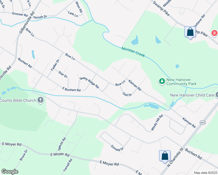 map of restaurants, bars, coffee shops, grocery stores, and more near 2716 Woodland Way in Gilbertsville