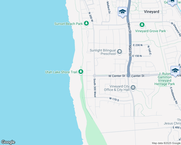 map of restaurants, bars, coffee shops, grocery stores, and more near 333 West Twilight Court in Vineyard