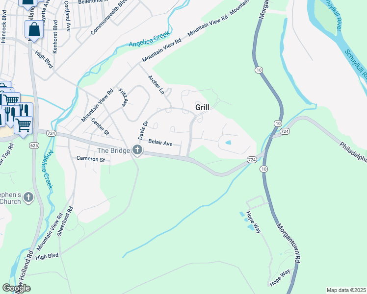 map of restaurants, bars, coffee shops, grocery stores, and more near 784 Corbit Drive in Reading