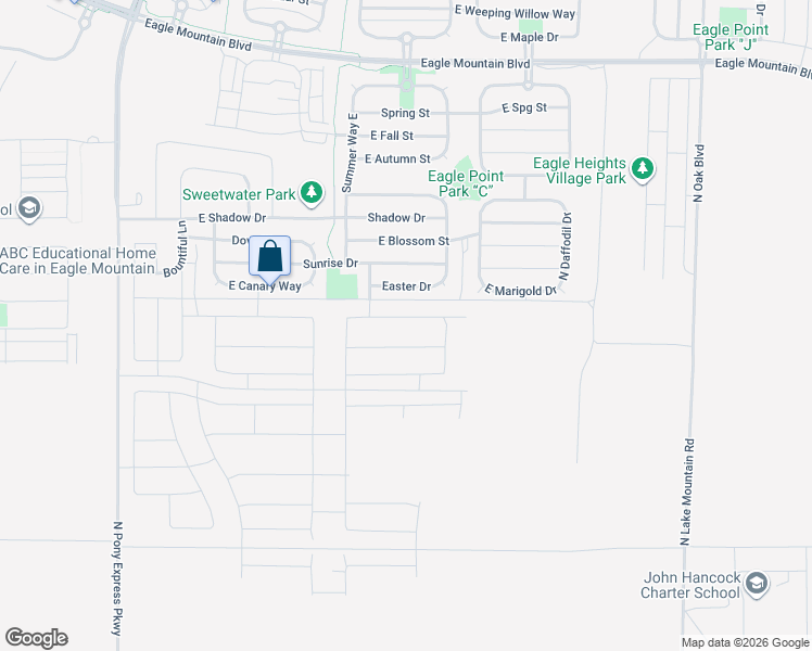 map of restaurants, bars, coffee shops, grocery stores, and more near 2090 E Hummingbird Drive in Eagle Mountain