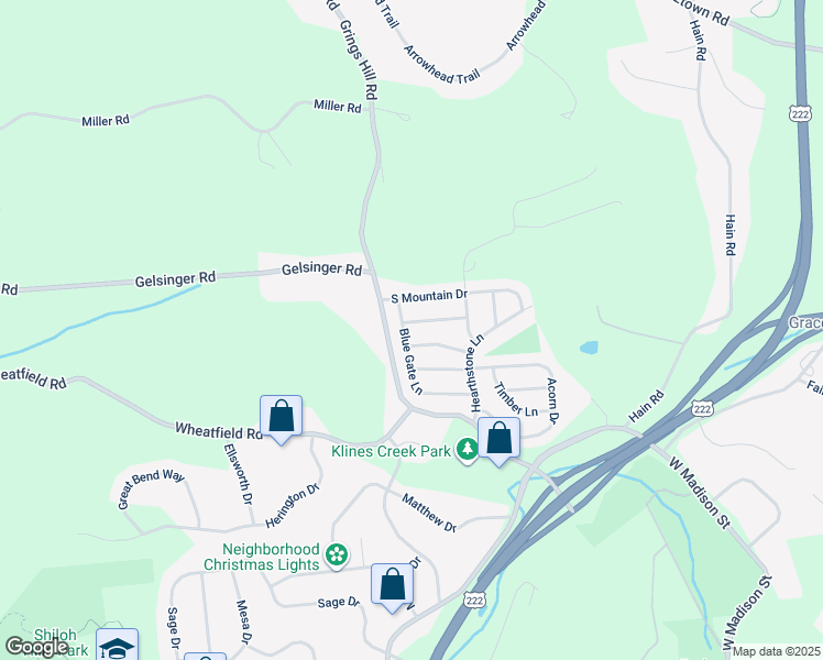 map of restaurants, bars, coffee shops, grocery stores, and more near 1870 White Oak Drive in Sinking Spring