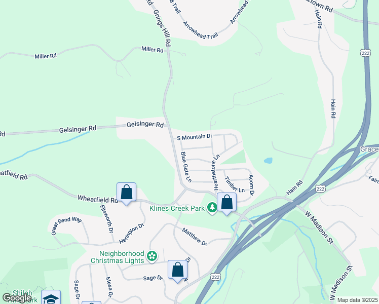 map of restaurants, bars, coffee shops, grocery stores, and more near 1860 White Oak Drive in Sinking Spring