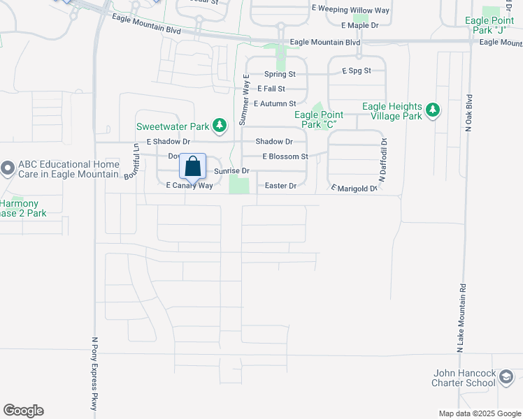 map of restaurants, bars, coffee shops, grocery stores, and more near 2028 Hummingbird Drive in Eagle Mountain