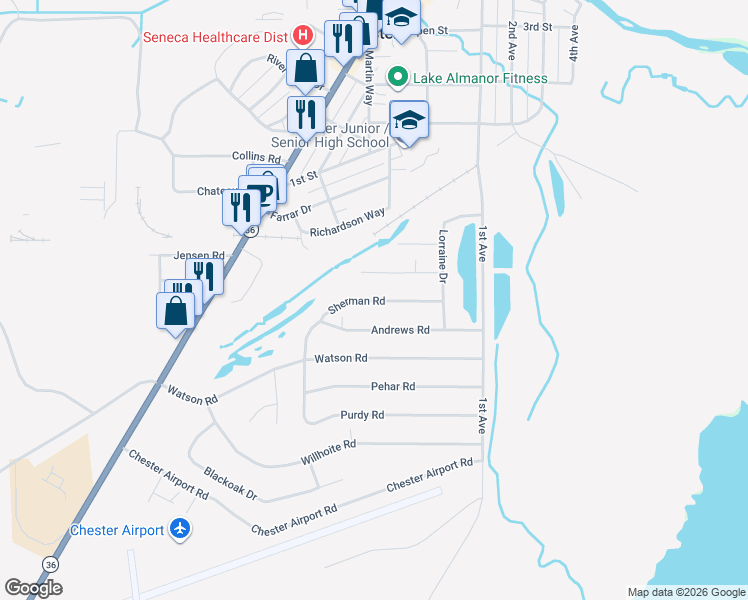 map of restaurants, bars, coffee shops, grocery stores, and more near 601 Sherman Road in Westwood