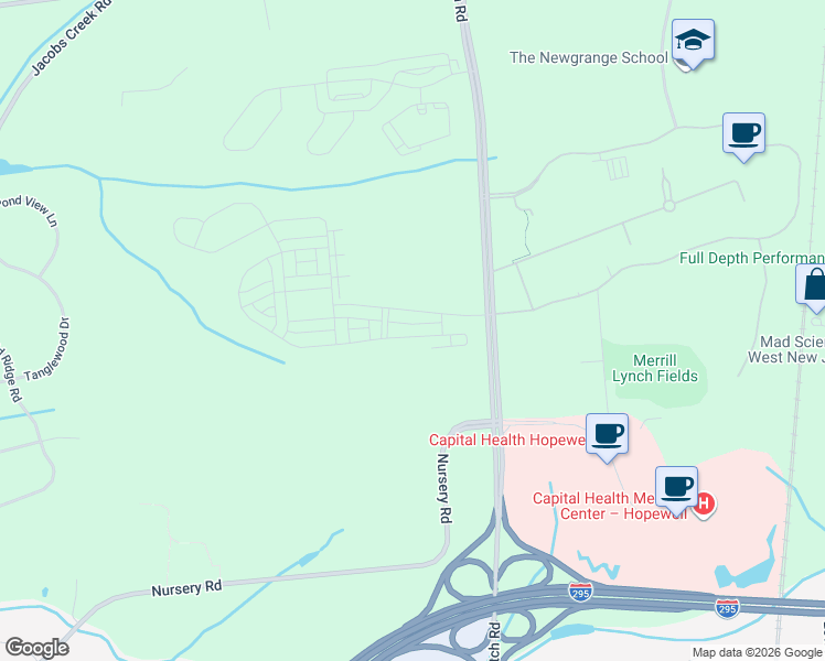 map of restaurants, bars, coffee shops, grocery stores, and more near 119 John Vanzandt Drive in Ewing Township