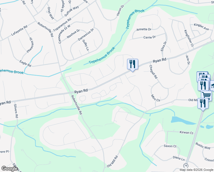 map of restaurants, bars, coffee shops, grocery stores, and more near 275 Plum Drive in Marlboro