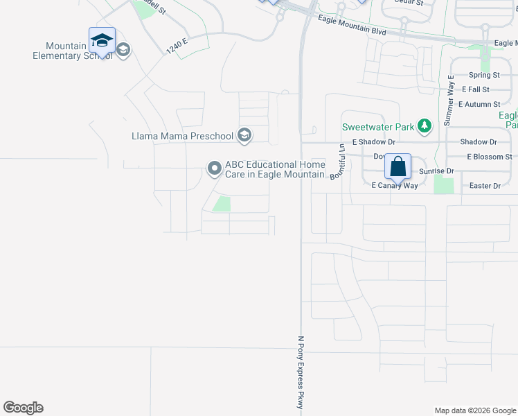 map of restaurants, bars, coffee shops, grocery stores, and more near 1349 East Reichert Street in Eagle Mountain