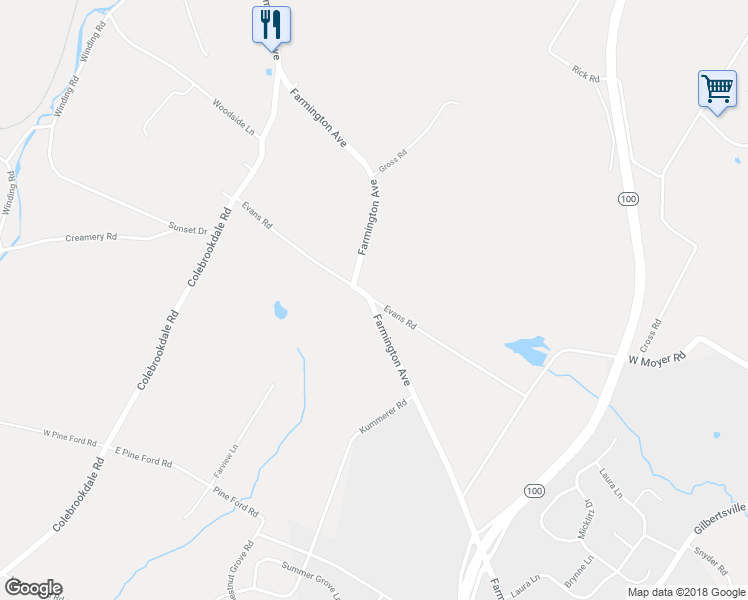 map of restaurants, bars, coffee shops, grocery stores, and more near 488 Evans Road in Pottstown