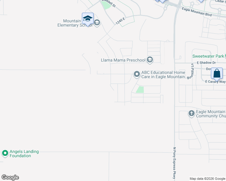 map of restaurants, bars, coffee shops, grocery stores, and more near 3470 North Browning Street in Eagle Mountain