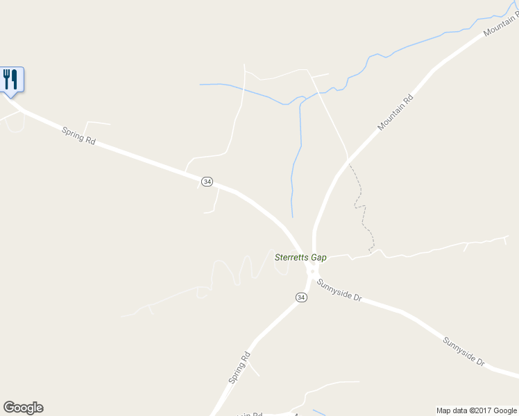 map of restaurants, bars, coffee shops, grocery stores, and more near 4465 Spring Road in Shermans Dale