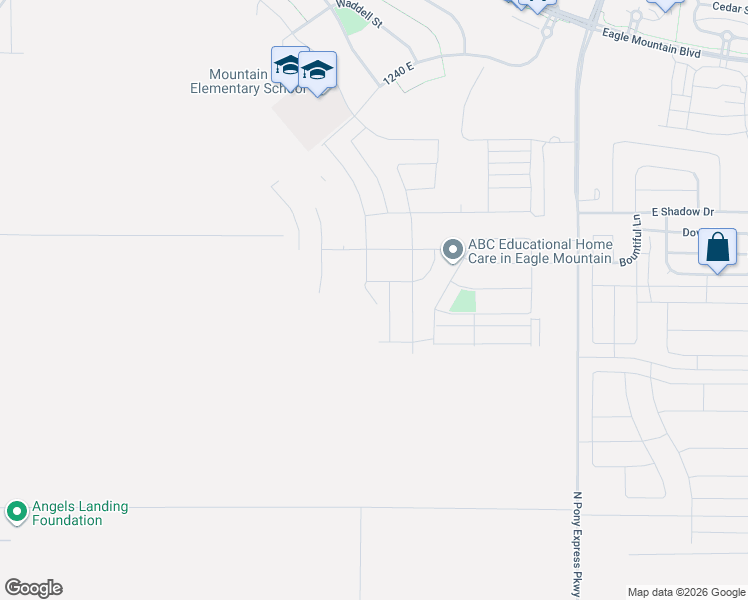 map of restaurants, bars, coffee shops, grocery stores, and more near 3476 North Browning Street in Eagle Mountain