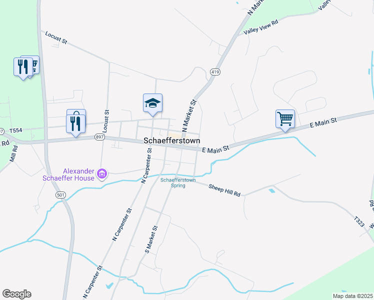 map of restaurants, bars, coffee shops, grocery stores, and more near in 