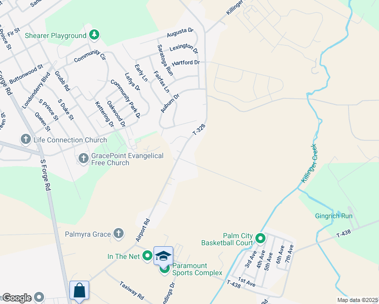 map of restaurants, bars, coffee shops, grocery stores, and more near 950 Hoffer Road in Annville