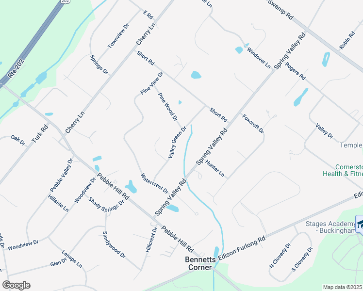 map of restaurants, bars, coffee shops, grocery stores, and more near 51 Valley Green Drive in Doylestown