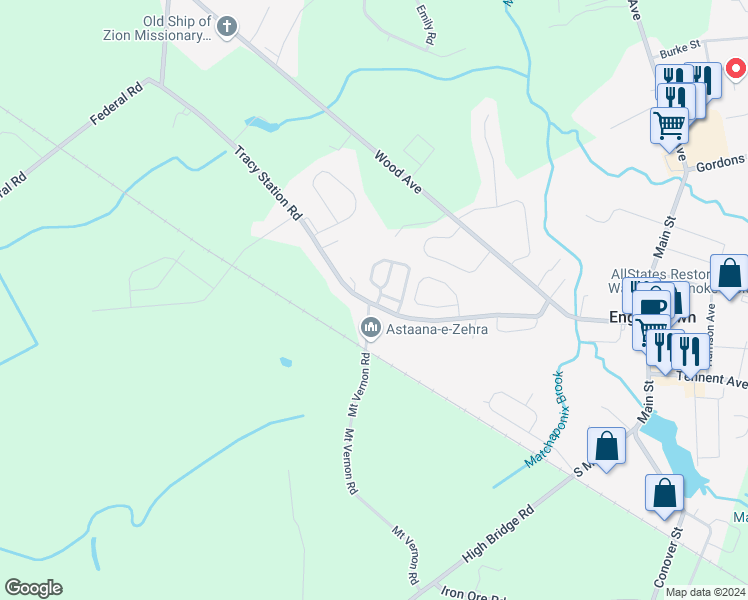 map of restaurants, bars, coffee shops, grocery stores, and more near 52C Lasatta Avenue in Englishtown